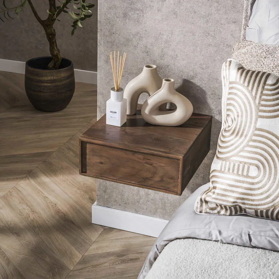 Nachtkastje Bruin Acaciahout - 35x35x14cm - Frame