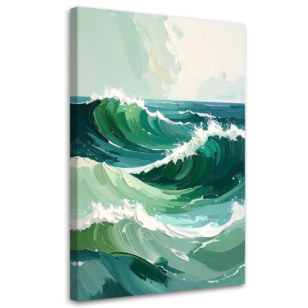 Obraz do salonu sypialni biura, Morze Fale Pastelowy Krajobraz 20x30
