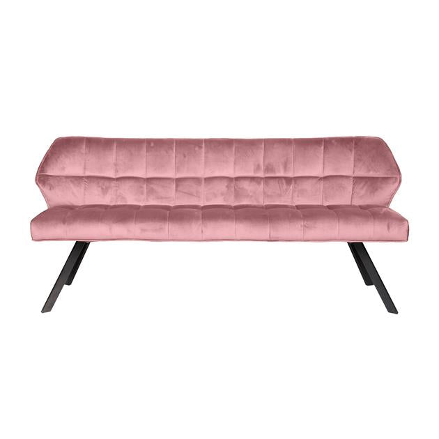 Giga Meubel Eetkamerbank Raster - Roze Velvet - 180x59x84cm