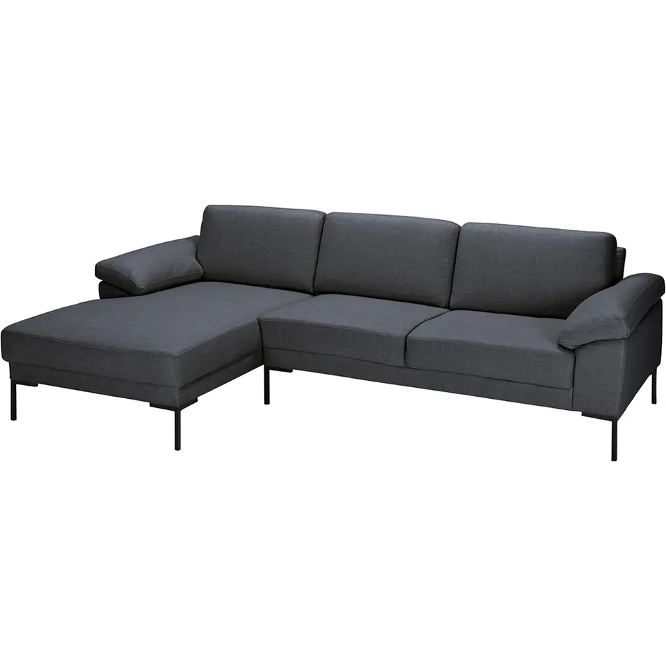 Bank Tom met chaise longue links - Basel - antraciet