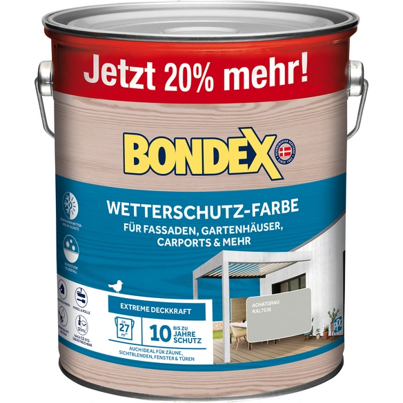 Wetterschutzfarbe, achatgrau, 3 Liter