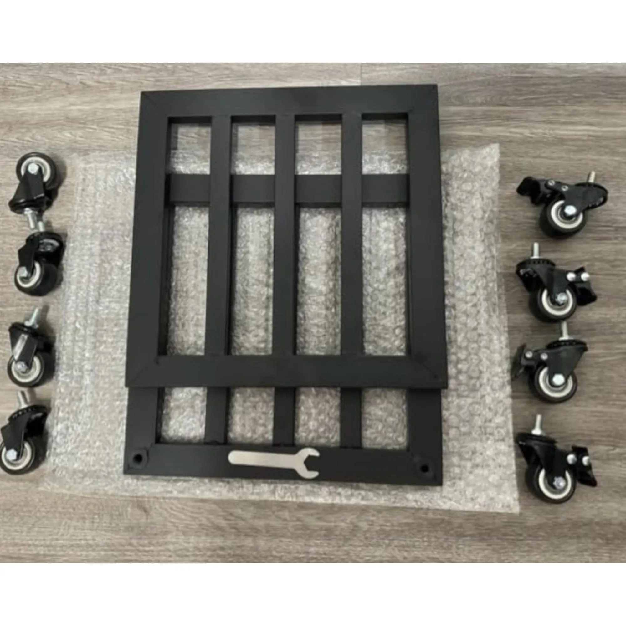 2 Pack Metal Plant Caddy with Wheels 12 Inch Square Planter Dolly, Lockable Rolling Plant Stand for Heavy Pots, Indoor Outdoor Plant Mover