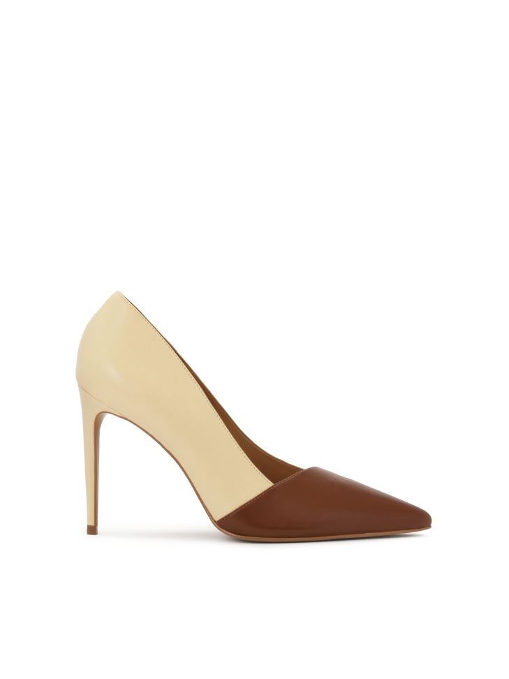 Two-tone leather pumps