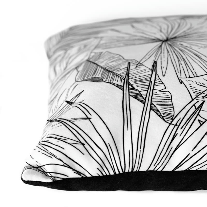 LÄMNAR SVART - Coussin 40x40cm Noir Feuillage