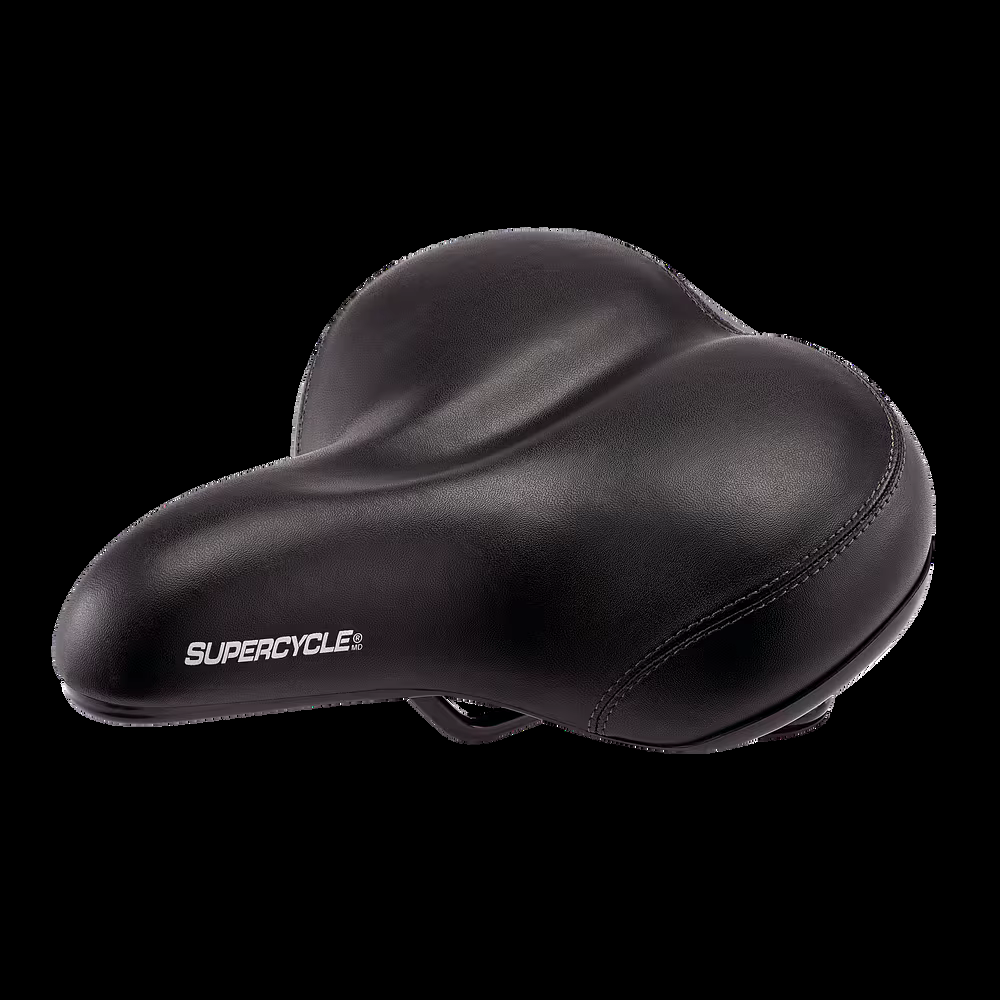 Supercycle Comfort Touring Ergonomic Full-Sized Bike Seat/Saddle, Waterproof, Black