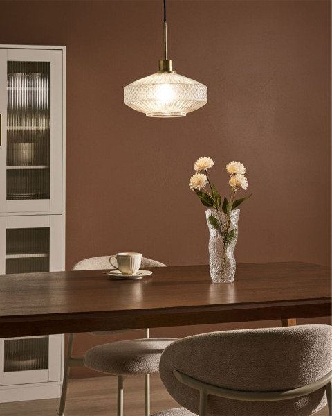 Lampa wisząca przezroczysta ze szklanym abażurem