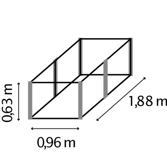 Hochbeet »Meta 630«, BxHxL: 96,2 x 63,2 x 187,7 cm, Zincalume®
