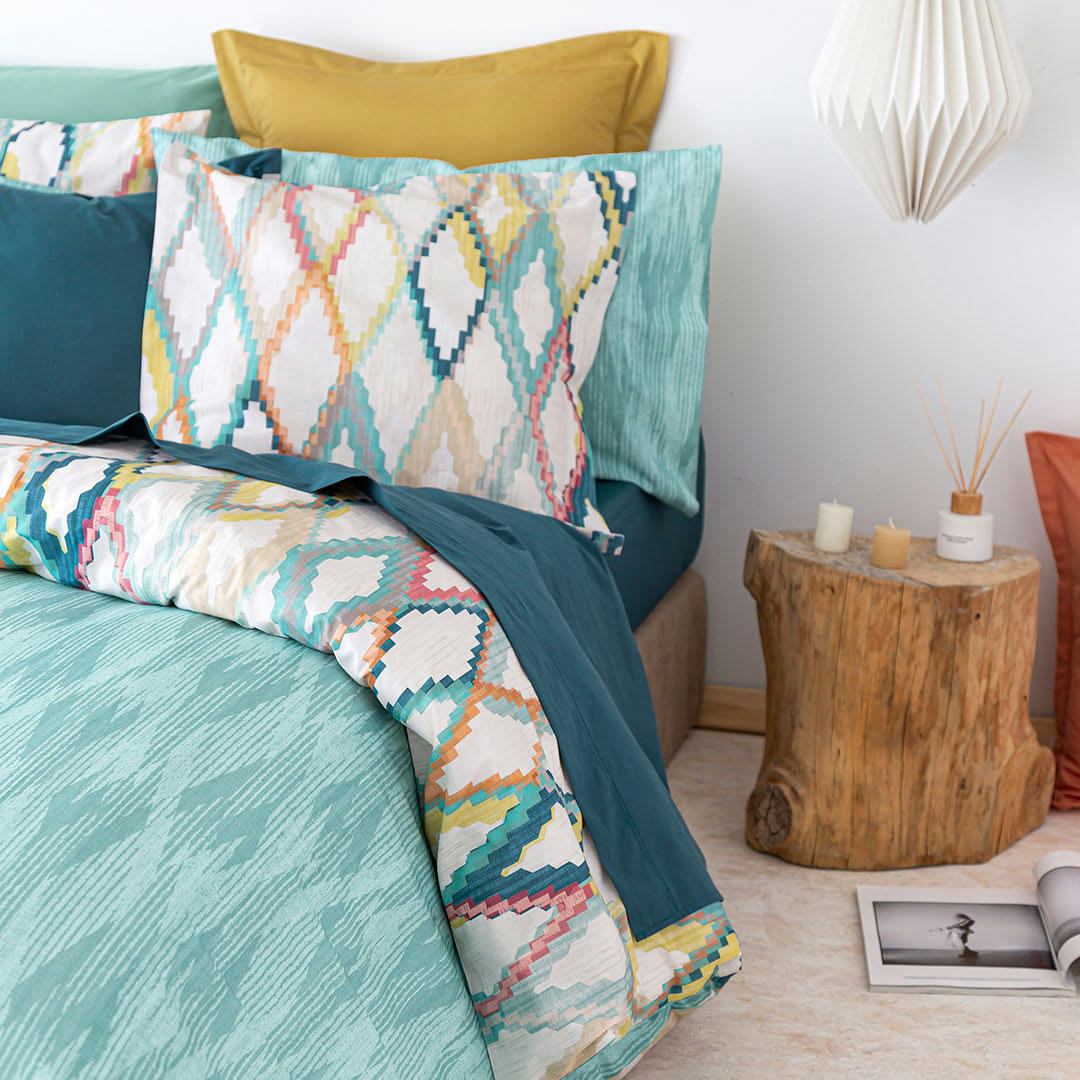 IBOR HDC - Housse de couette réversible en coton  240x220 cm multicolore