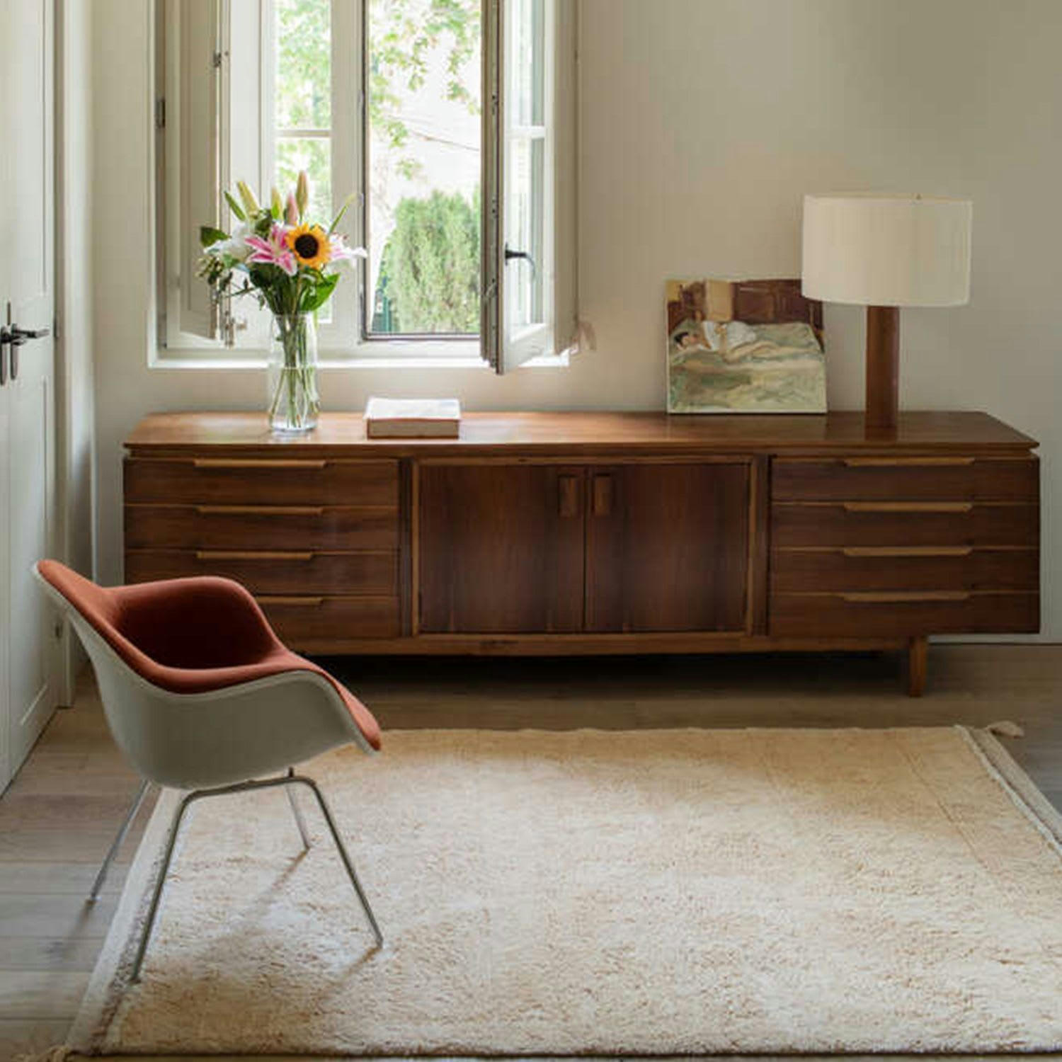 FANTASY GARDEN - Tapis lavable 140x200 orange