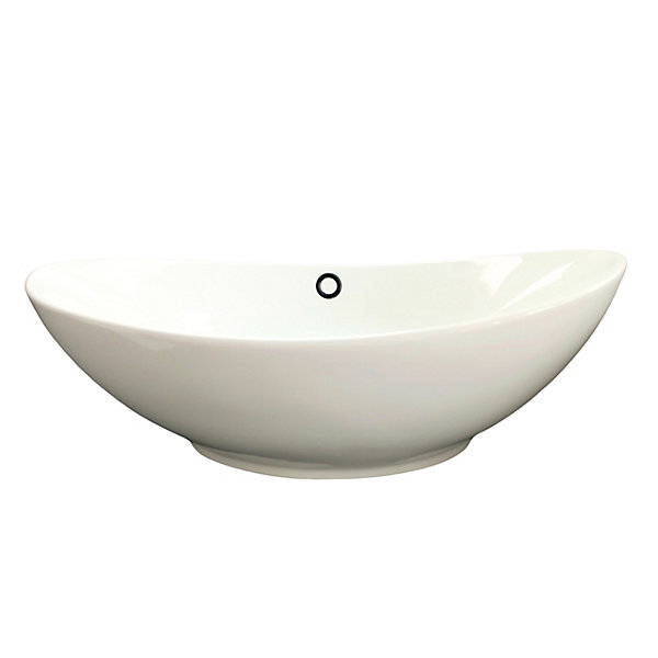 BALNEO - vasque à poser en céramique ZERRA avec trop-plein rond noir - lavabo de salle de bain moderne