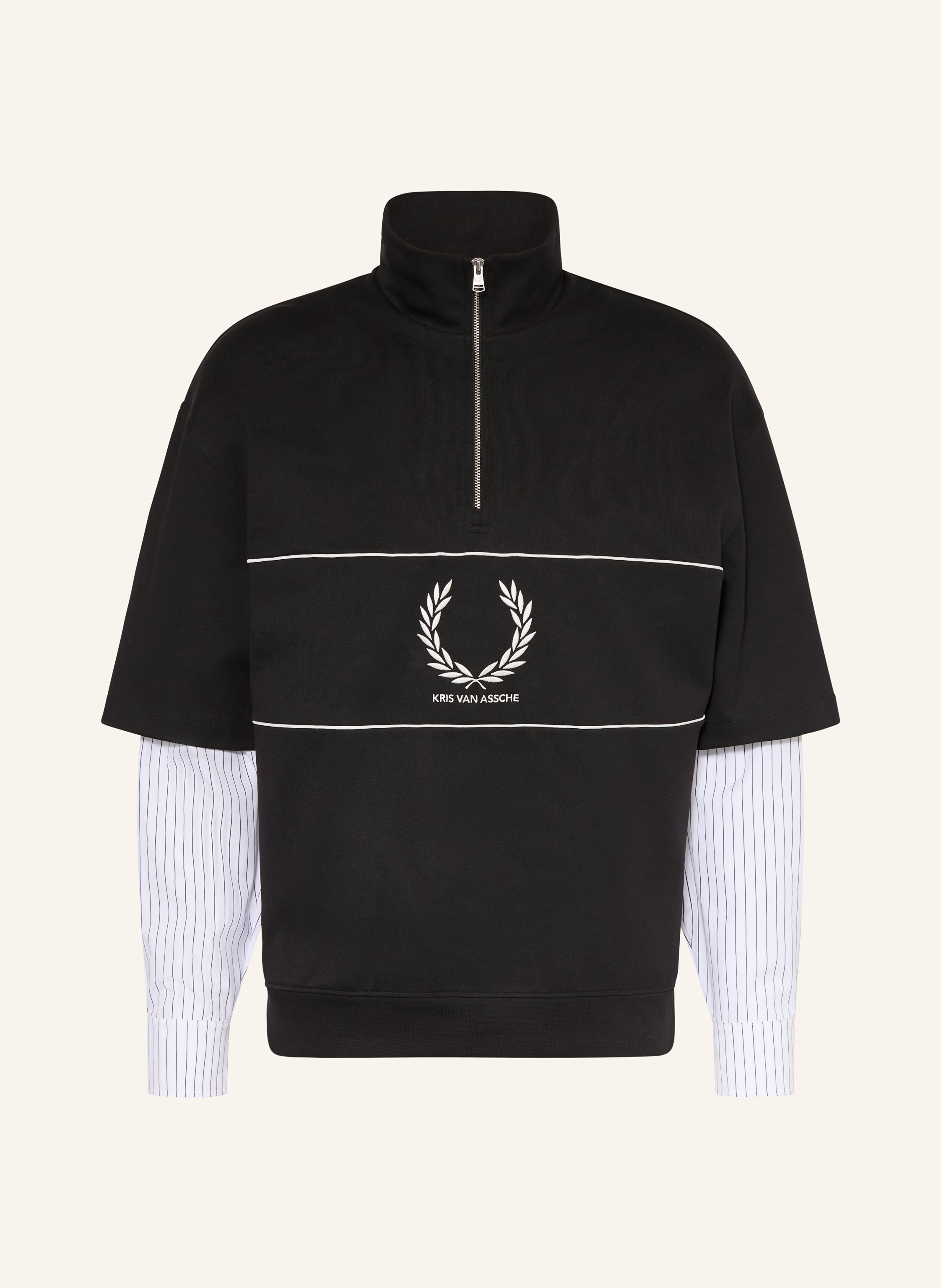 FRED PERRY Sweat-Troyer im Materialmix