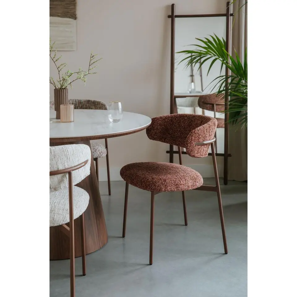 Housecraft Claes Eetkamerstoelen Terra/ rood - Set van 2