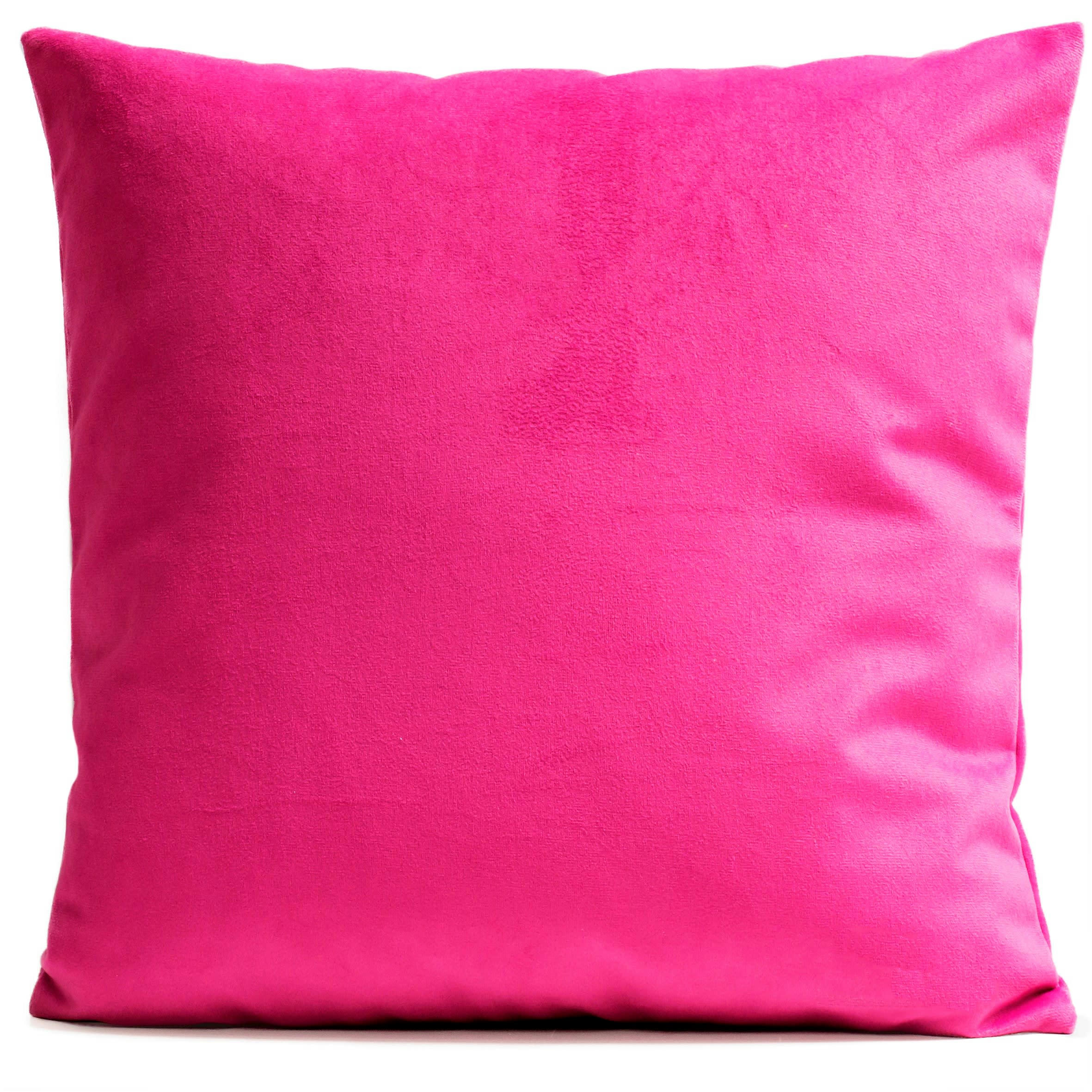 - Coussin uni suédine rose 40x40cm