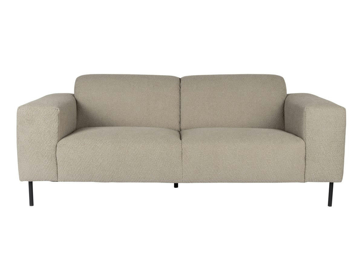 QUADRO - Canapé 2 places en tissu beige L206