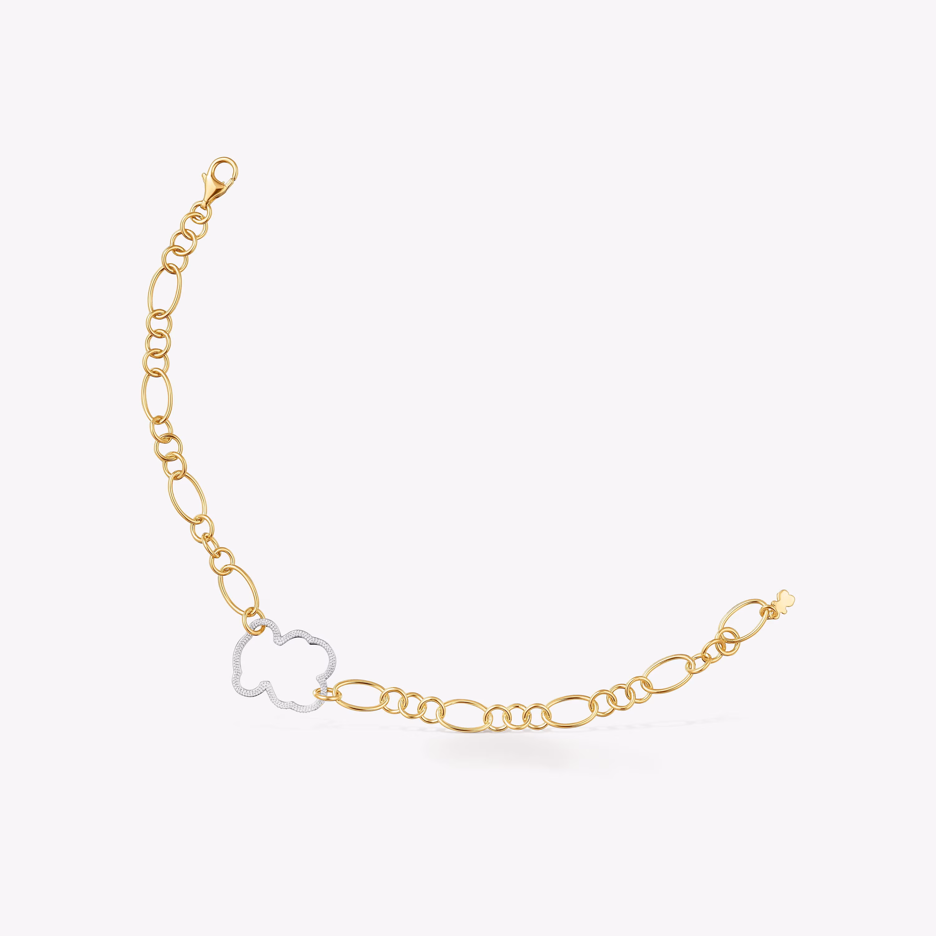 Pulsera oso cadena bicolor New Silueta