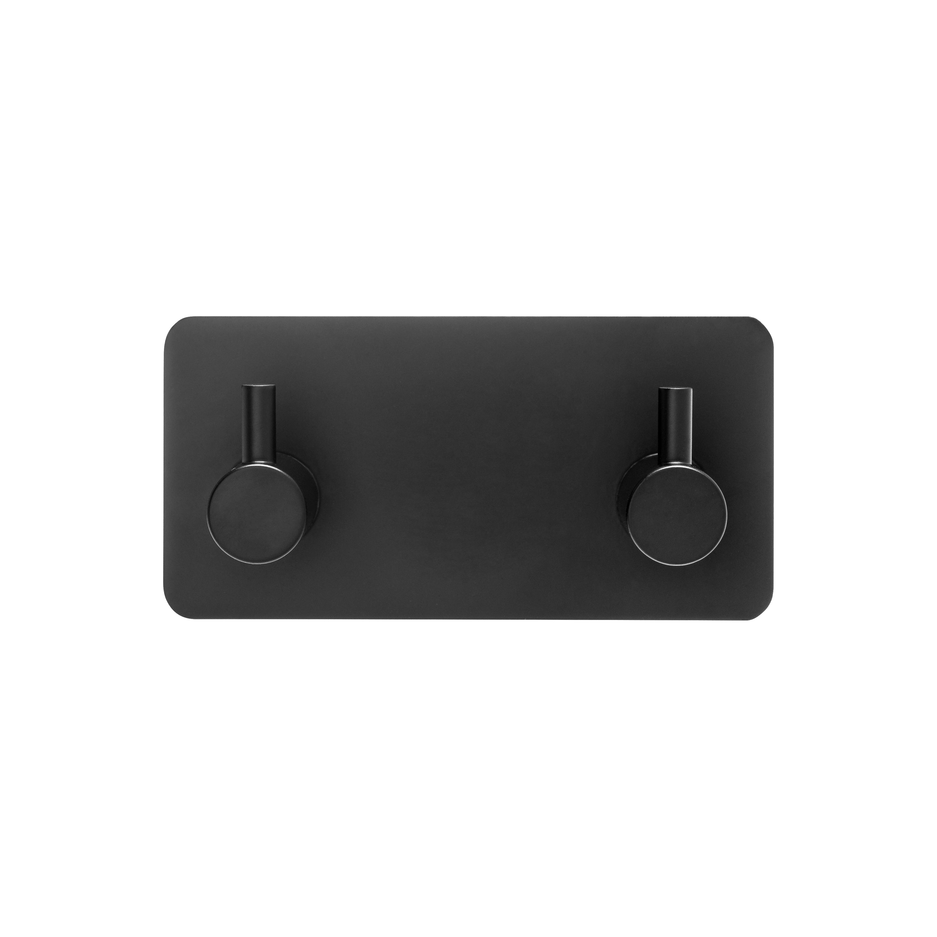 XIVADA Handdoekhaken Duo - Rvs - Plakstrip - Zwart - 2 in 1