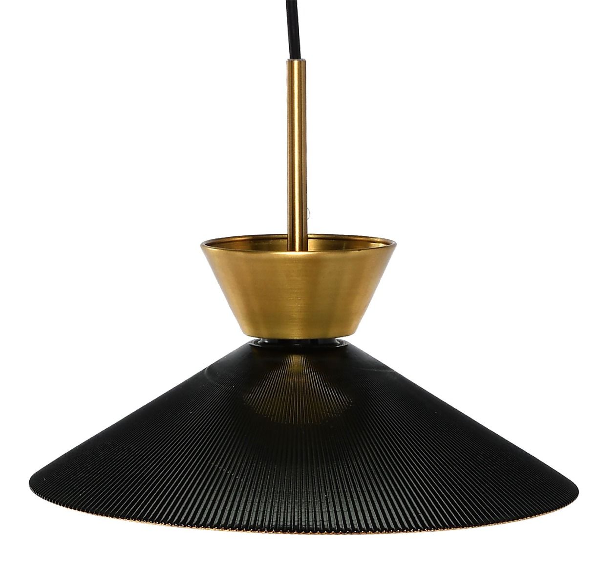 Lampa wisząca Flame ribbed black metal gold 25x160cm