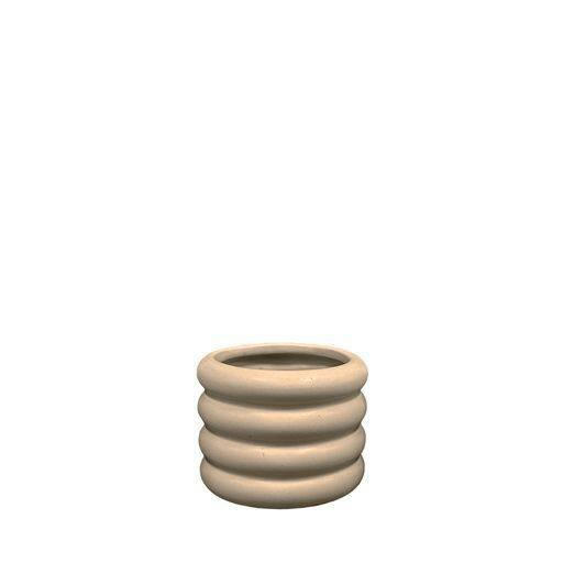 Wave Ripple Indoor Decorative Planter, 4-in, Warm Beige