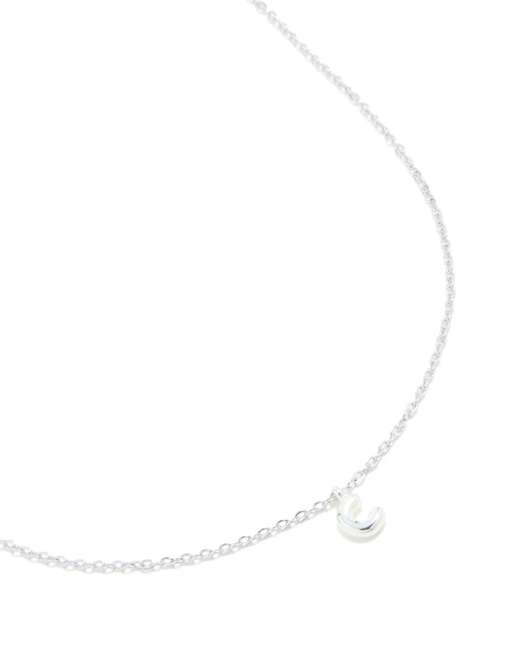 Waterproof Stainless Steel Mini Bubble Letter C Necklace