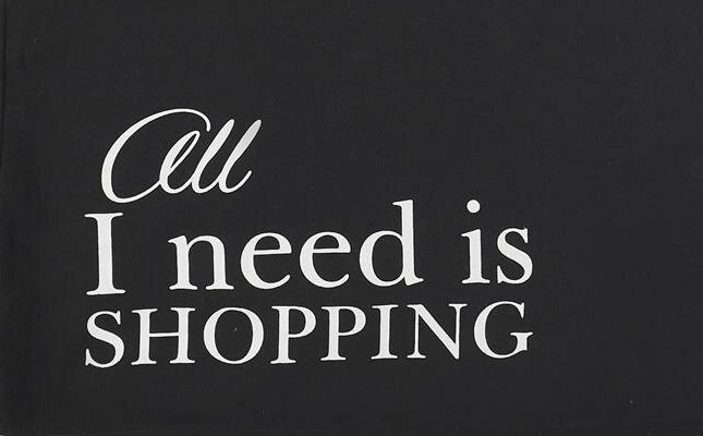 TORBA SHOPPER All I Need Is Shopping czarna NA RAMIĘ