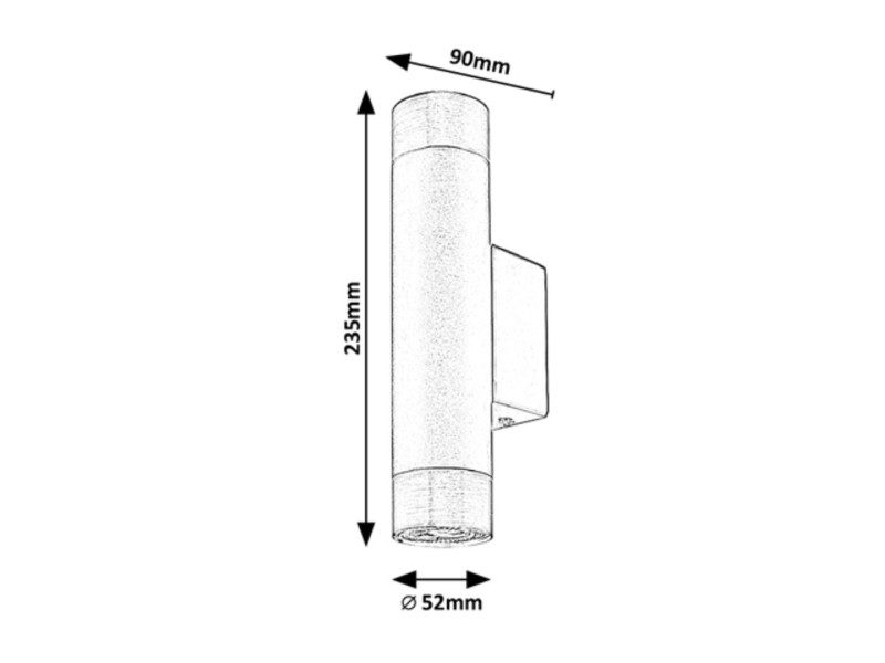 Kinkiet czarny Zircon 2xGU10x 5W wym:23,5x9x9cm IP20 Rabalux