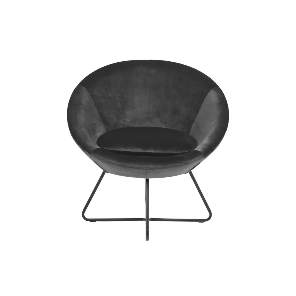 Fauteuil Forli - fluweel - donkergrijs