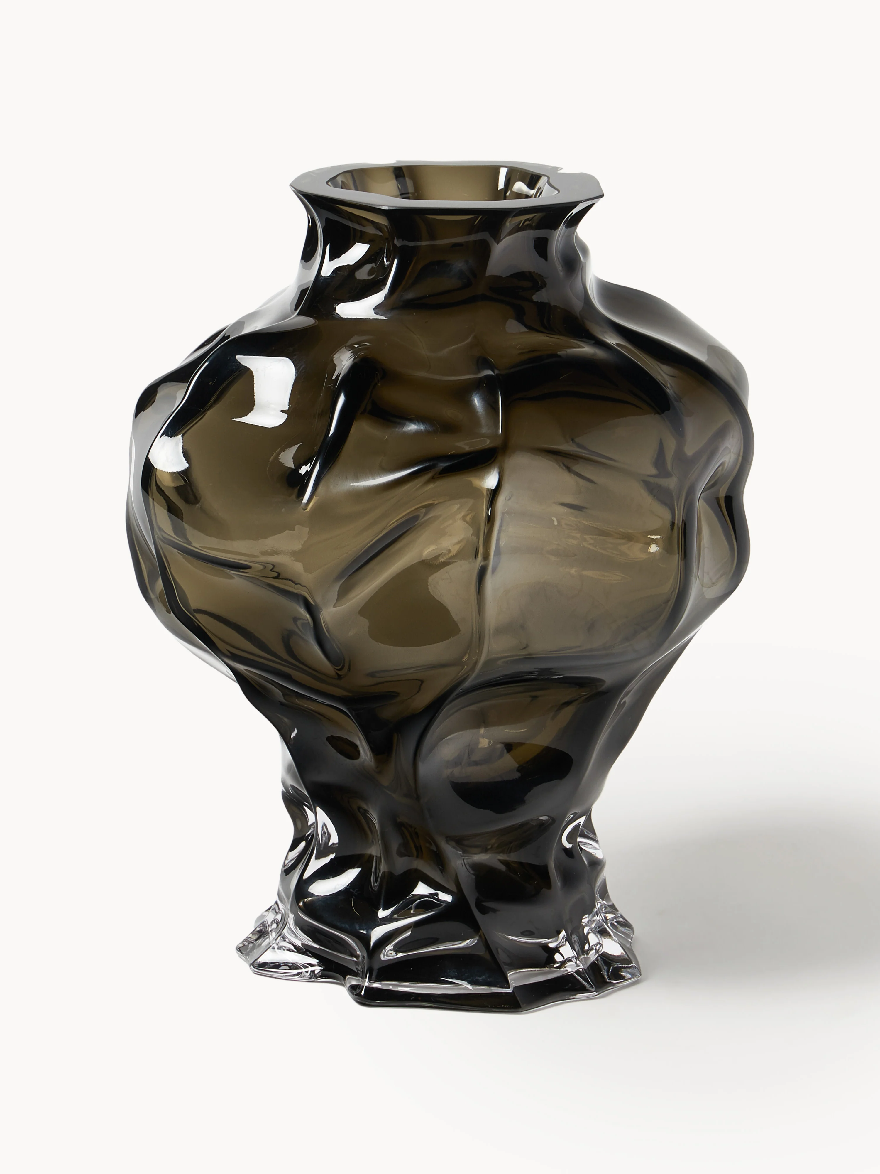 Mundgeblasene Glas-Vase Ammonit
