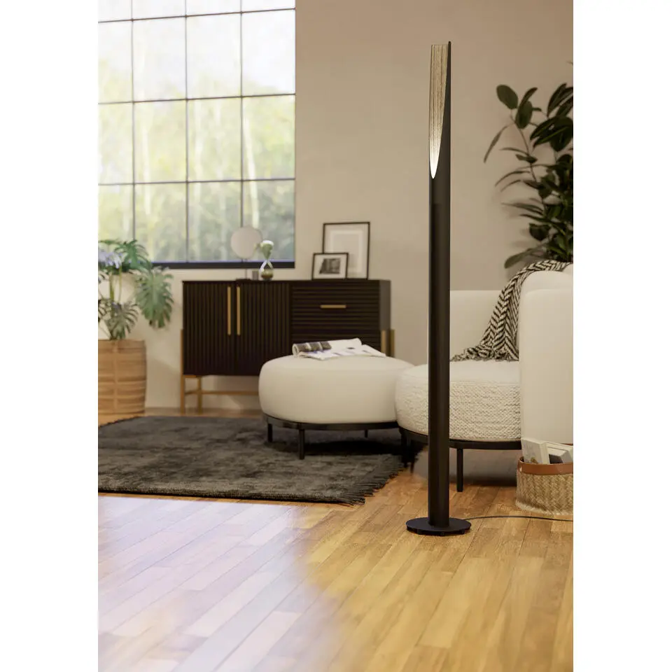 EGLO Barbotto Vloerlamp - GU10 - 136,5 cm - Zwart/Bruin - Staal