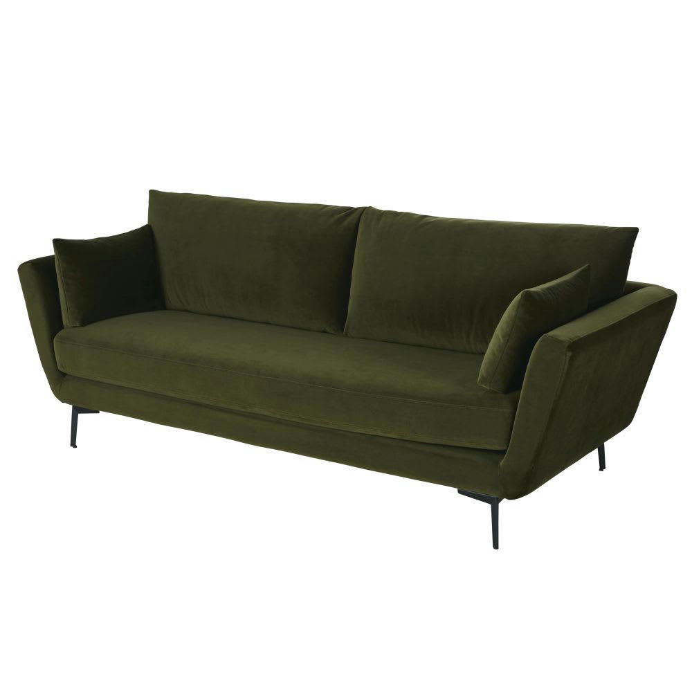 Prague - Canapé 2/3 places en velours vert
