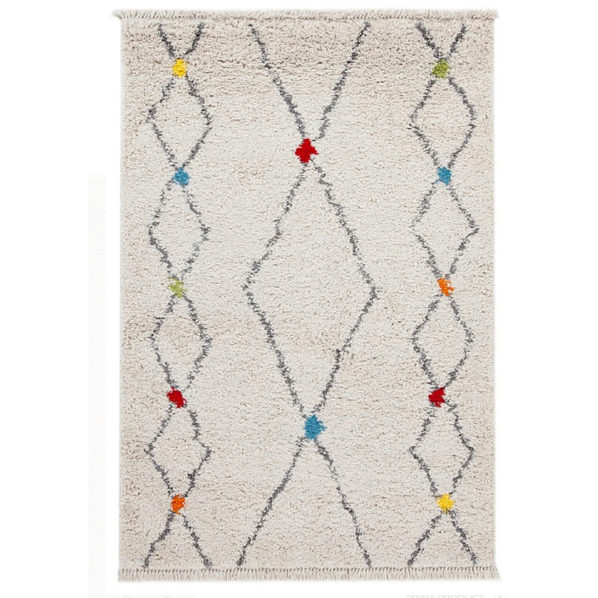 PASHTUN - Tapis shaggy en polypropylène multicolore 160x230 cm