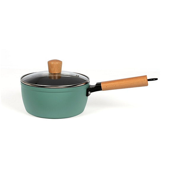 LIVOO MEP132V Casserole intérieur antiadhésif diamètre 18 cm poignée en bois