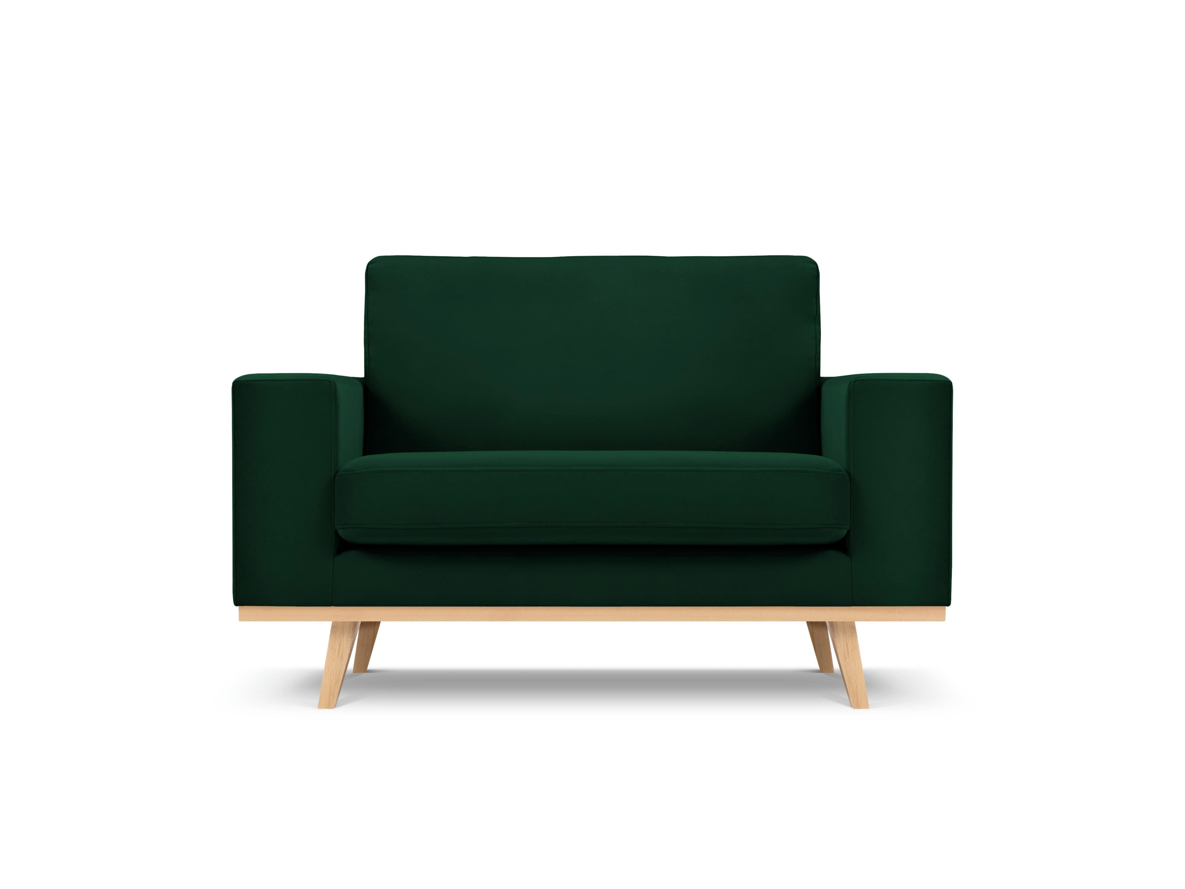 TUGELA - Fauteuil en velours vert bouteille