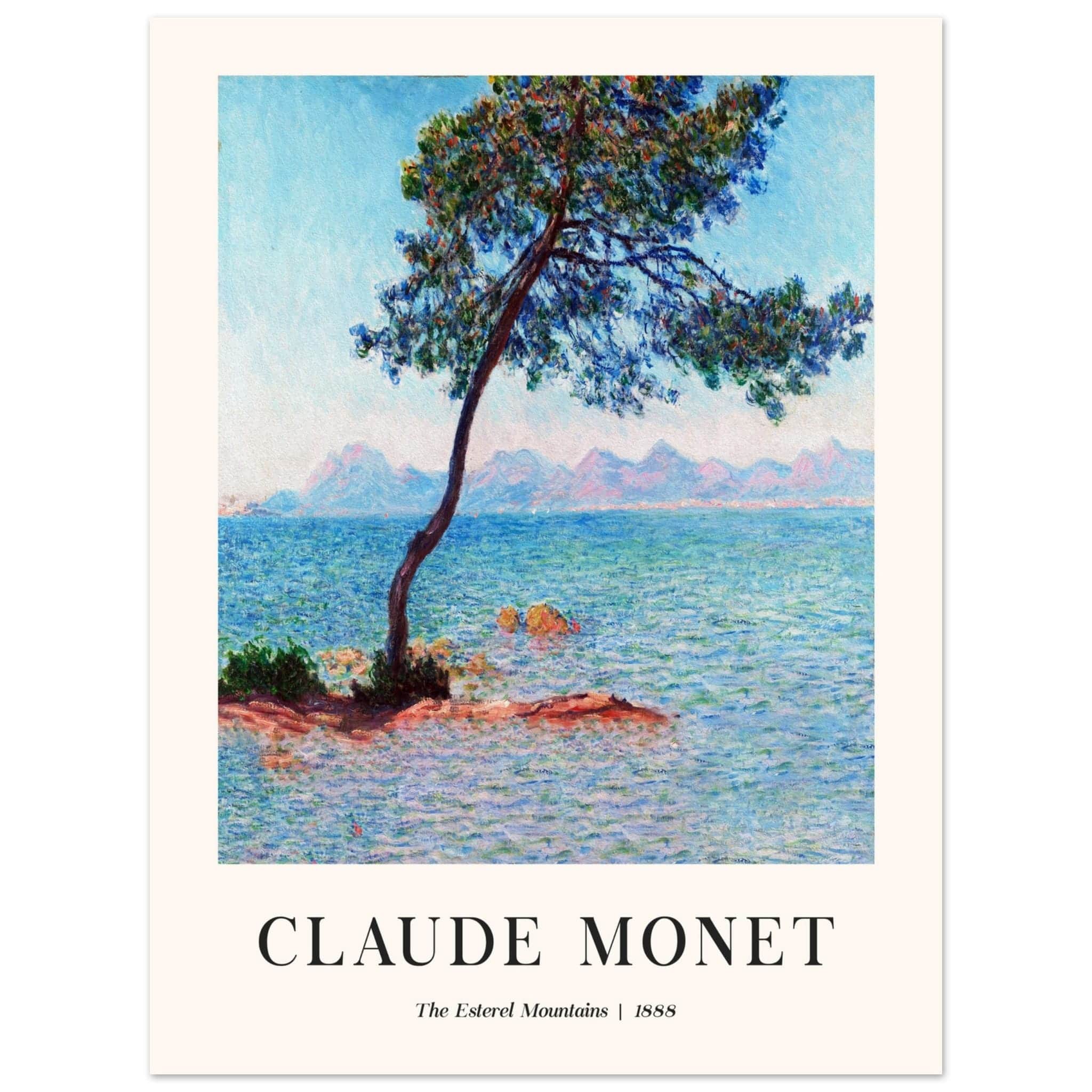 Artfulprints Poster Claude Monet - The Esterel Mountains  - 30x40 cm - Turquoise