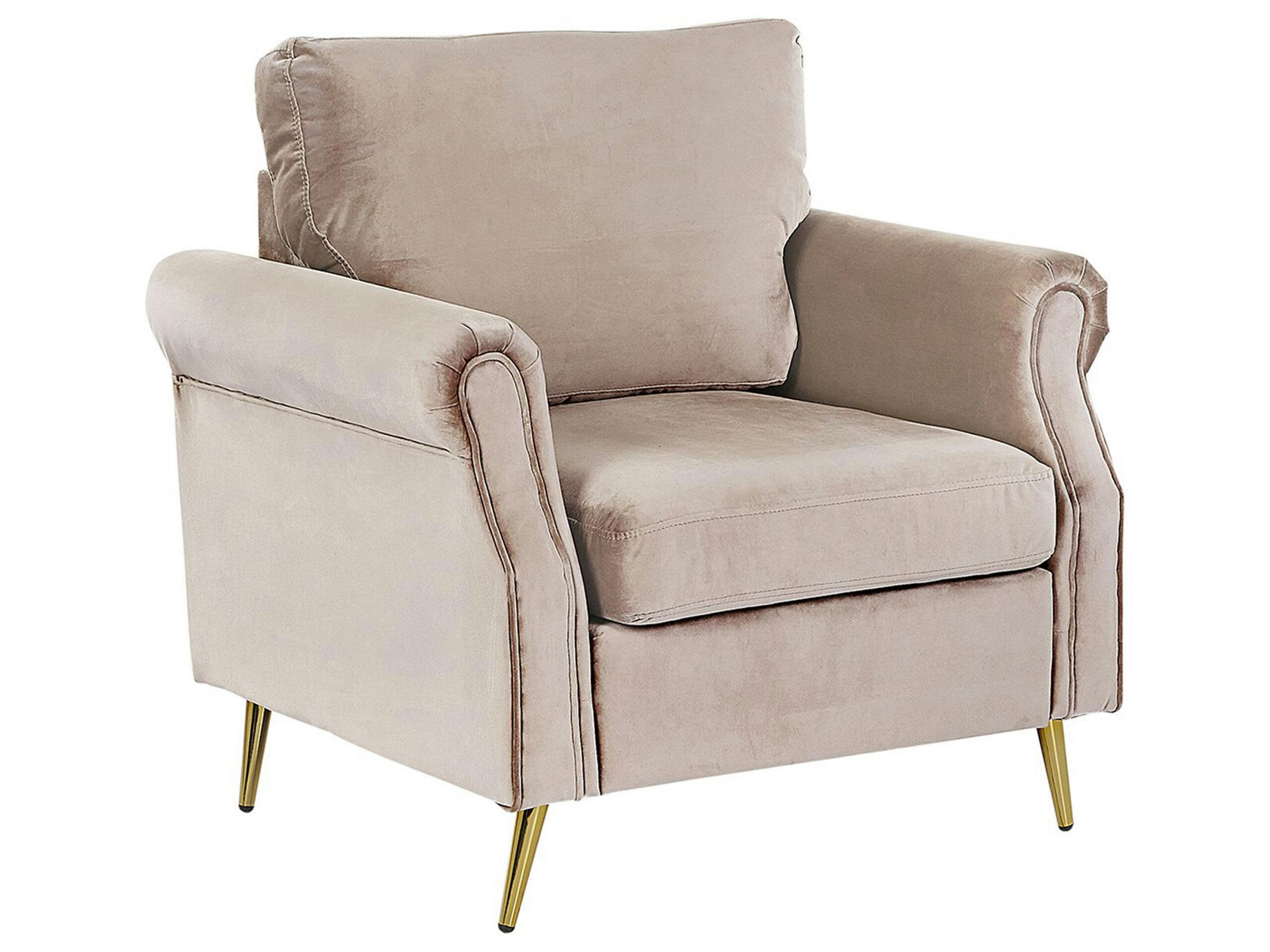 VIETAS - Fauteuil en velours taupe
