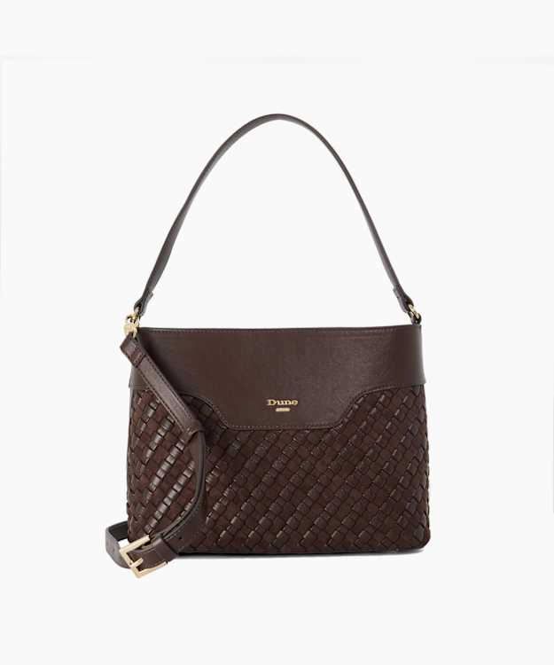 Delpheen Dark Brown - Woven Shoulder Bag
