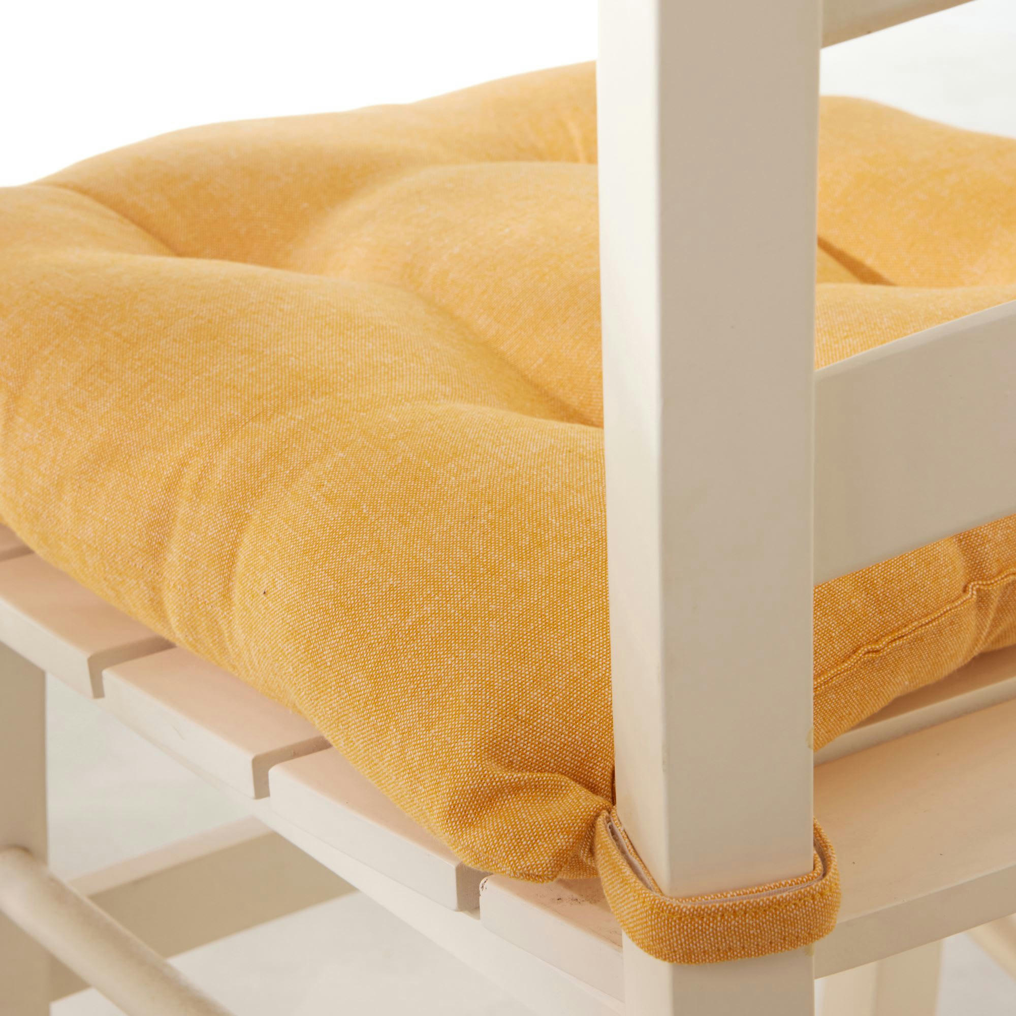 CABOURG - Galette 40x40 jaune en coton