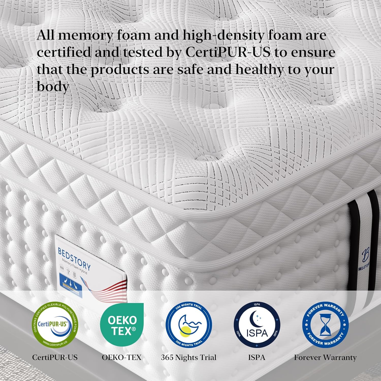 BedStory 14 Inch Firm Queen Size Mattress, Luxury Hybrid Mattress in a Box for Zoned Pressure and Back Pain Relief, Signature Collection Deep Sleep Mattresses, 10 Years Warranty, 365 Nights Trial
