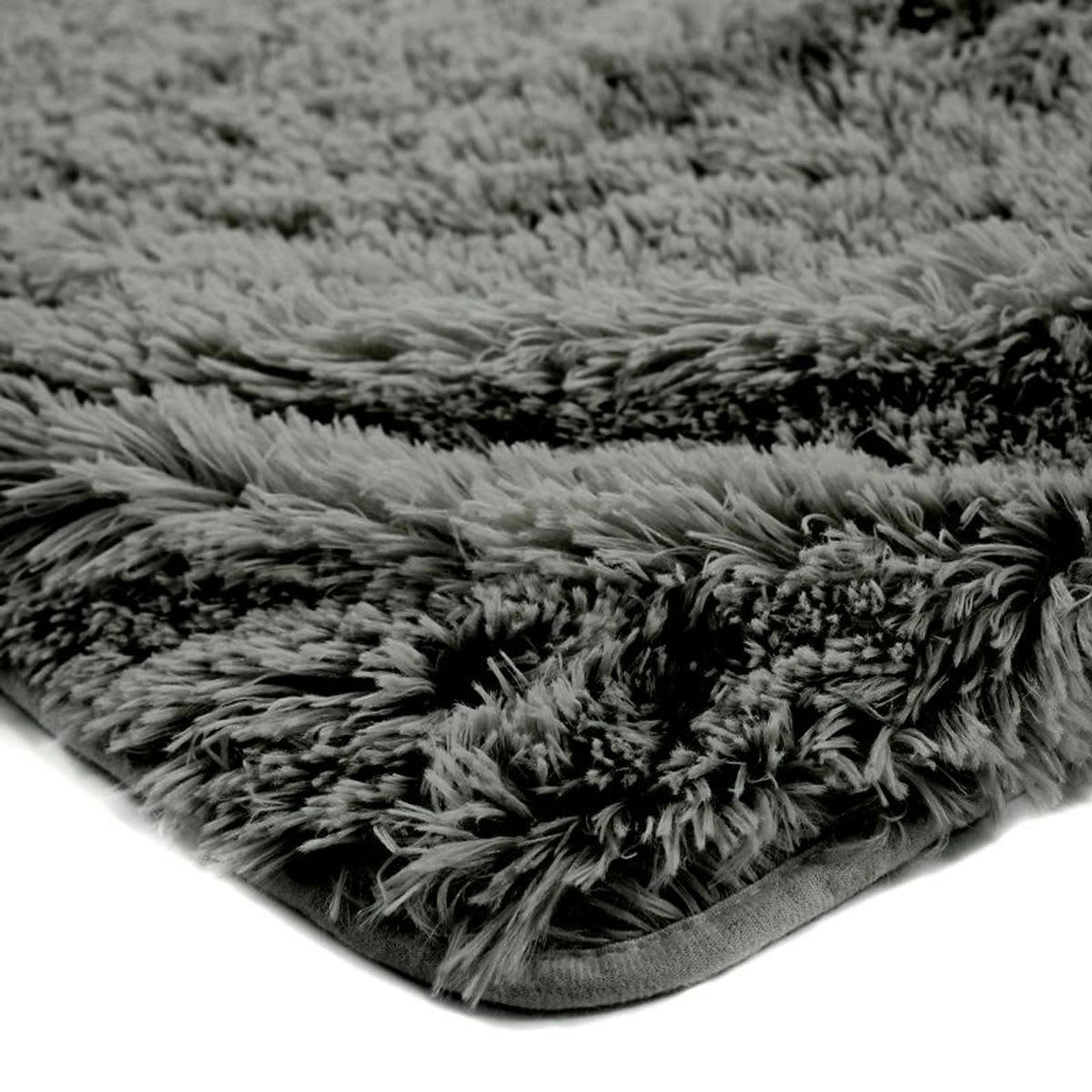 NEO - Plaid à poils longs extra-doux gris foncé 120x150