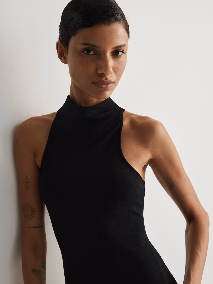 Knitted Dress With A Halter Neckline