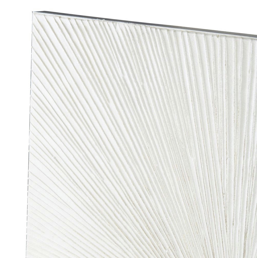 BIANCA - Toile peinte blanche et beige 120x120