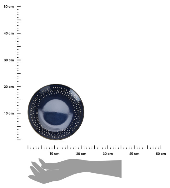 Talerz płytki obiadowy ciemno-niebieski 21 cm