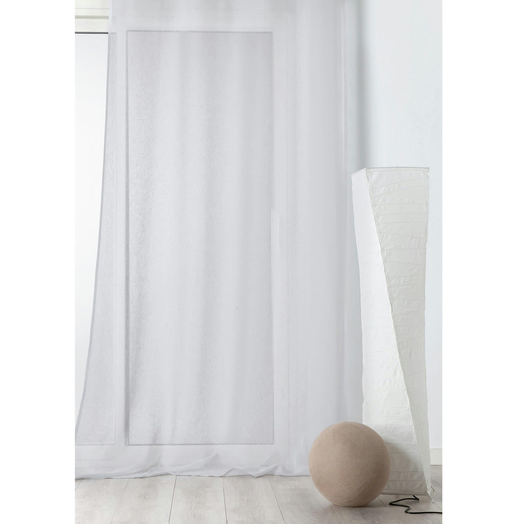 - Voilage tamisant en poly/lin poly / lin blanc 145x240 cm