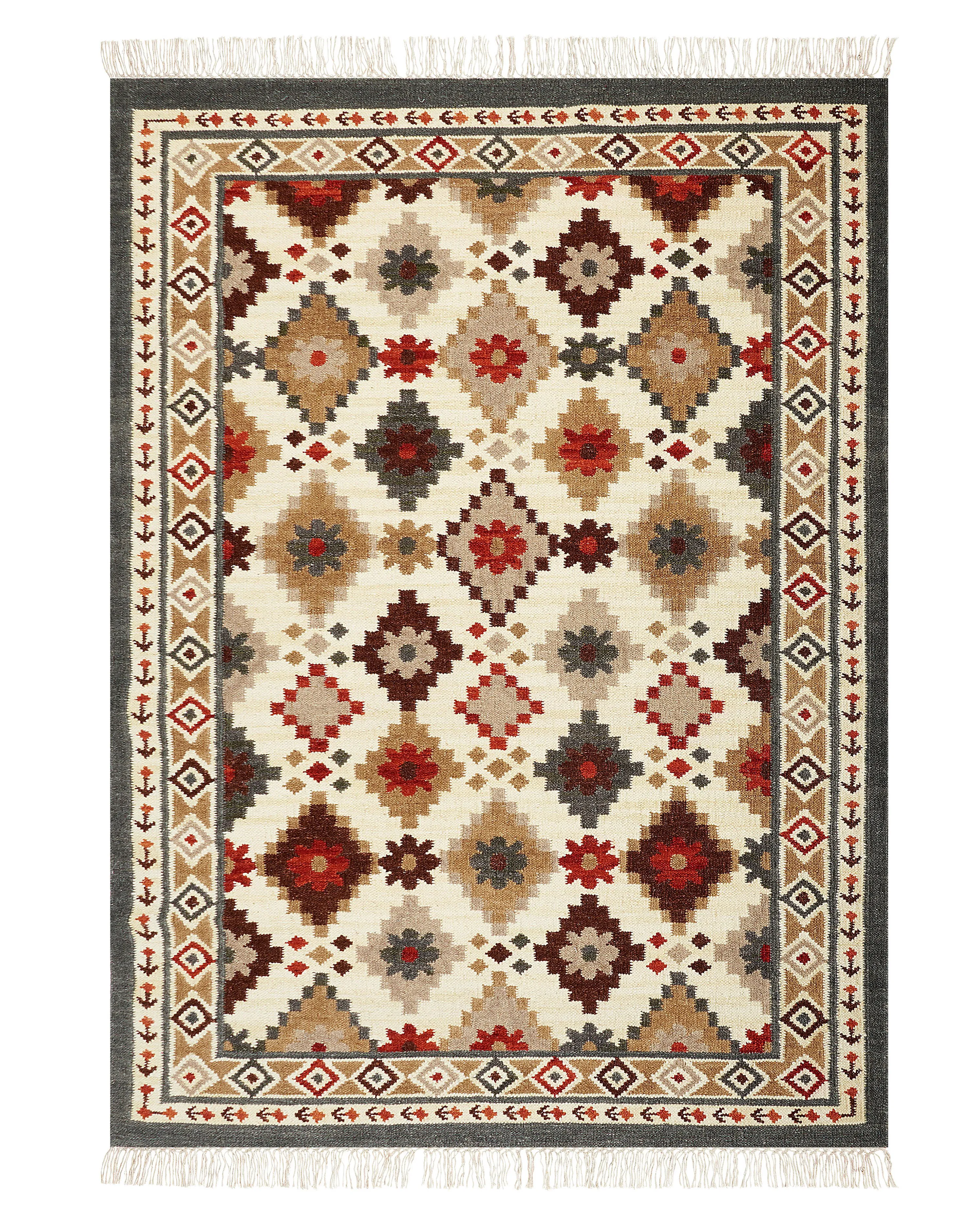 Rug GHUKASAVAN Multicolour 140 x 200 cm Wool Kilim