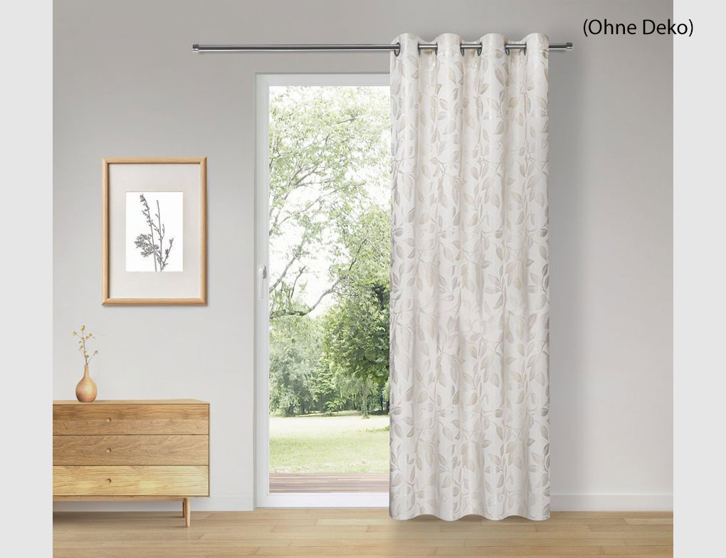 Ösenschal Blätter Beige