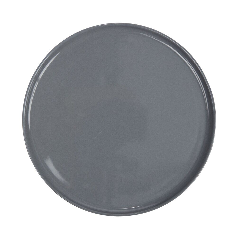 Assiette ronde plate Nordic porcelaine gris Ø28cm