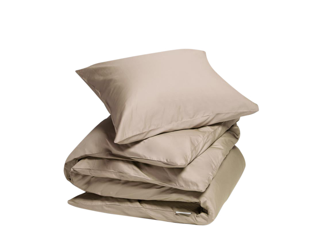 Yumeko dekbedovertrek katoen satijn warm taupe 140x220   1/60x70
