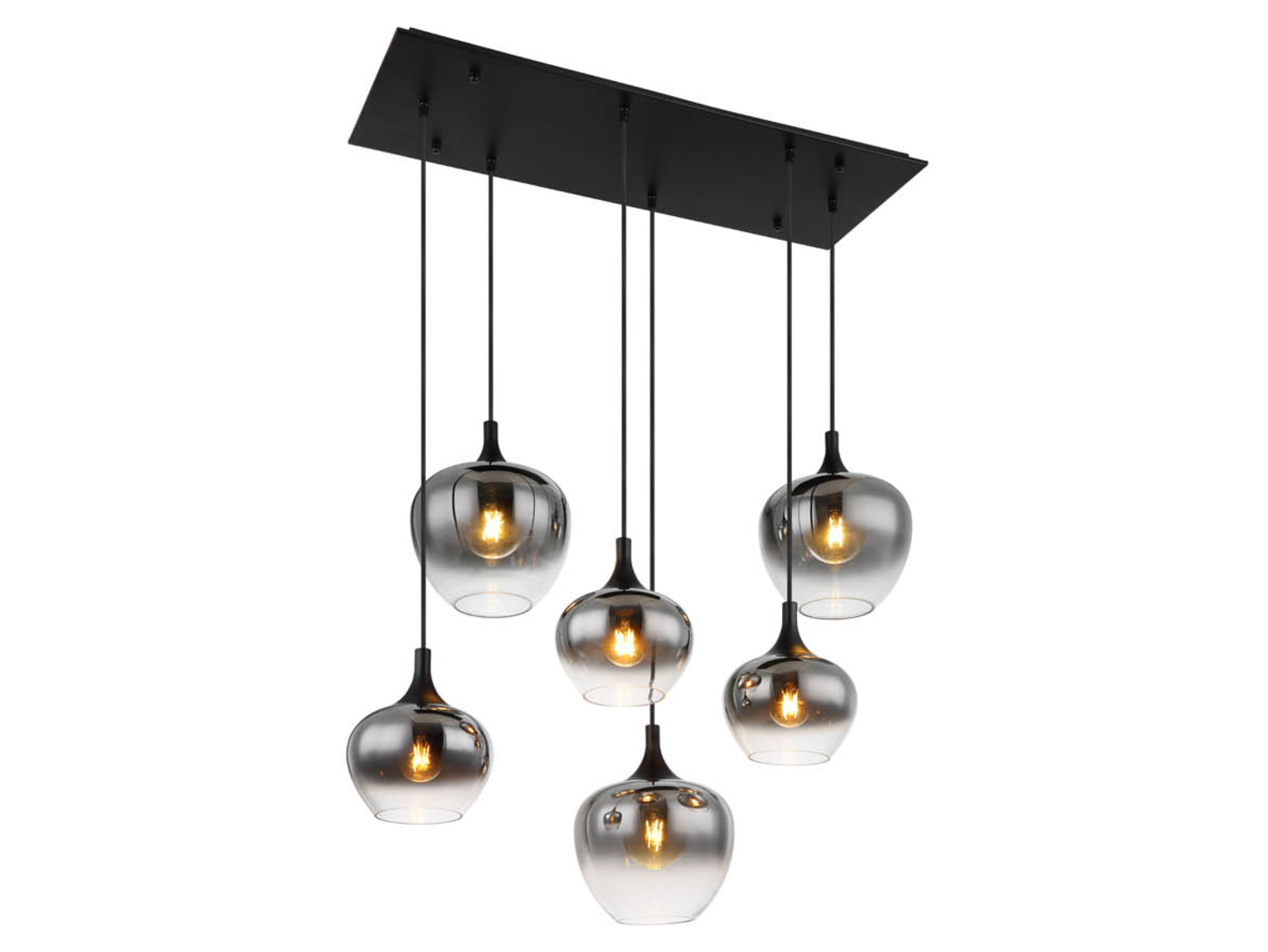 Lampa wisząca Maxy 6-punktowa metalowa czarna