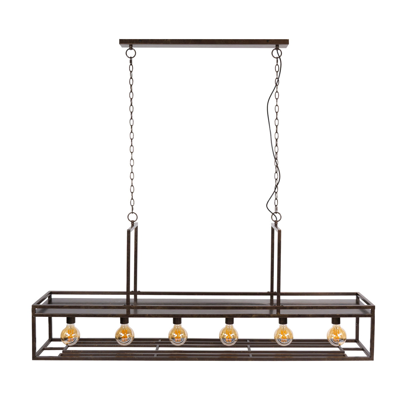 Giga Living Hanglamp Decorate - Bruin Metaal - 160x30x150cm