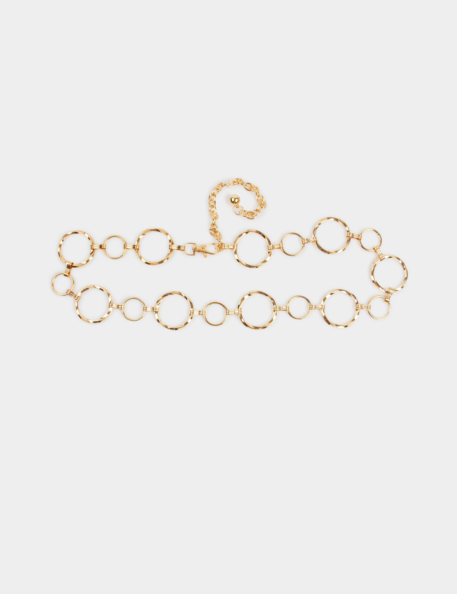 Belt With Metal Rings Gold Yellow Women