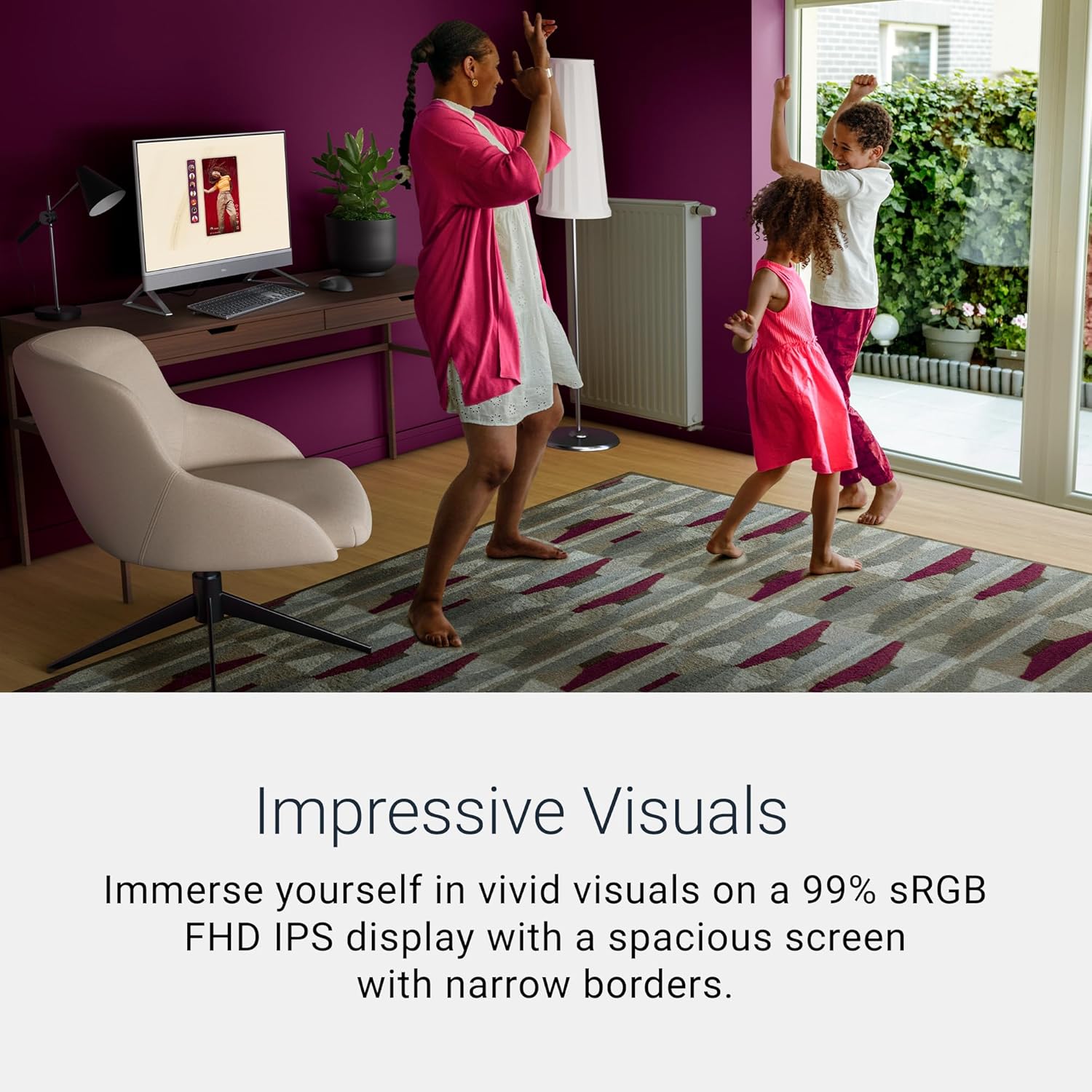 Dell 24 All-in-One Desktop ec24250-23.8-inch FHD Display  Intel Core 3 Processor 100U  Intel Graphics  8GB DDR5 RAM  512GB SSD  Windows 11 Home  Onsite Service+6 Months Retail Migrate - White